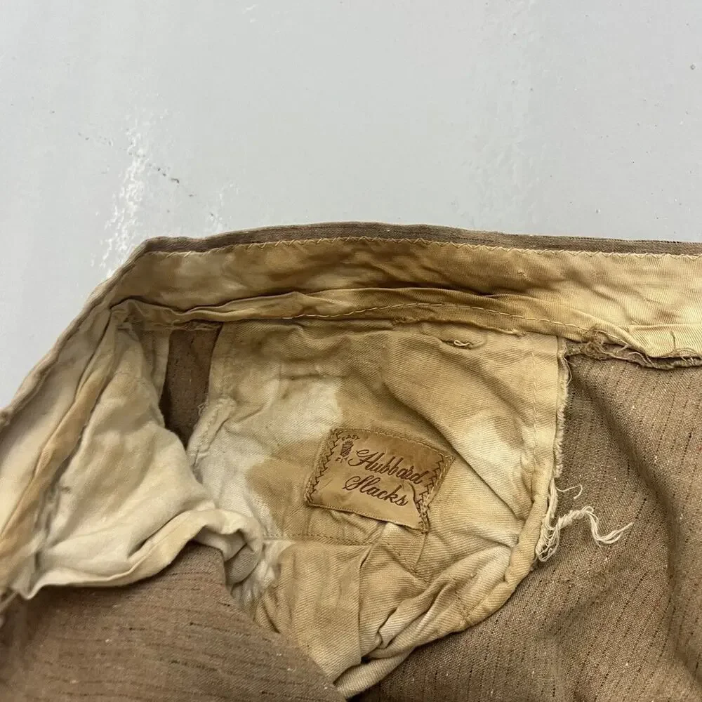 Vintage 50s Hubbard Brown Fleck Rayon Trousers 31x28